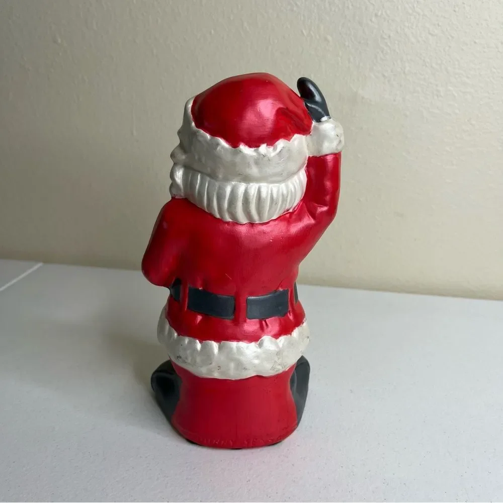 Vintage 70s Ceramic Santa Hobbyist Pottery Christmas Holiday Figurine Home Decor